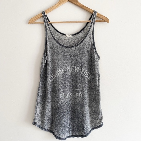 Garage “Champ New York Phys. Ed” Burnout Graphic Tank – Size XS, Heather Grey - Picture 2 of 9